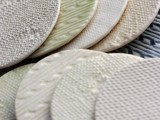 neutral cable knit coasters like these ones can be used for styling a winter or Christmas wedding tablescape, they can be given as favors, too