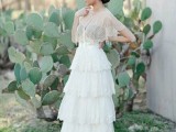 a bridal portrait and lots of cacti as a backdrop for a cool desert wedding or to show off that it’s summer