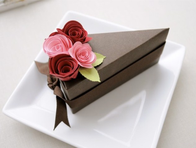 Cake Slice Boxes For Guest Favors