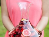 a large carafe with fresh berry and fruit punch is great for a lovely garden bridal shower