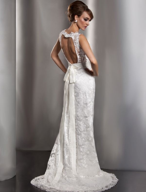Picture Of Charming Keyhole Back Wedding Dresses