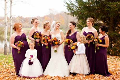 Charming Purple And Orange Fall Wedding