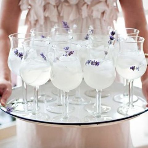 lemonade with lavender is a cool refershing drink idea for a spring bridal shower