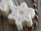 snowflake soaps are nice bridal shower favors that you can even make yourself