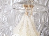 white sugar rock candies look like frozen ones, which makes them perfect for a winter bridal shower