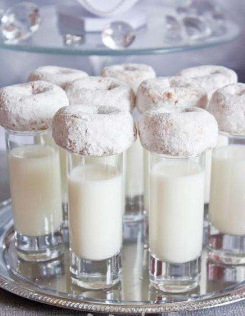 serve milk with donuts to cozy up your guests and make them feel like in a holiday morning