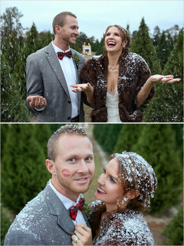 Picture Of charmingly beautiful snowy holiday wedding inspiration  12