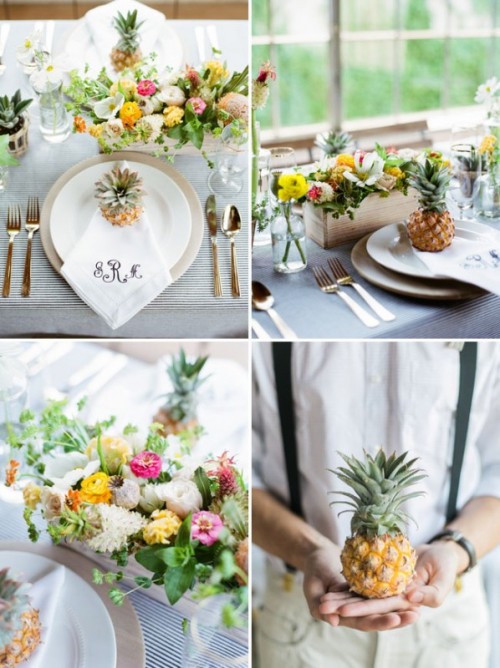 Cheerful Kate Spade Inspired Wedding Shoot With Pineapples Decor