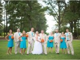 Cheerful Orange And Teal Summer Wedding