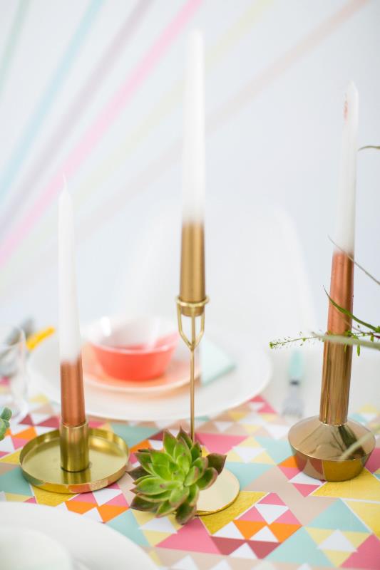 Picture Of chic and modern diy metallic ombre candles  3