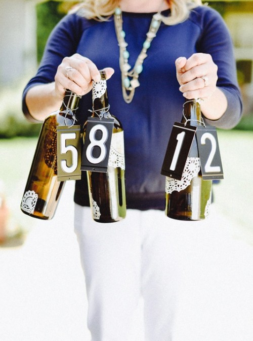 Chic DIY Wine Bottle Table Numbers