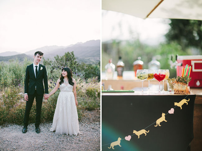Picture Of chic relaxed and whimsical cat themed wedding  15