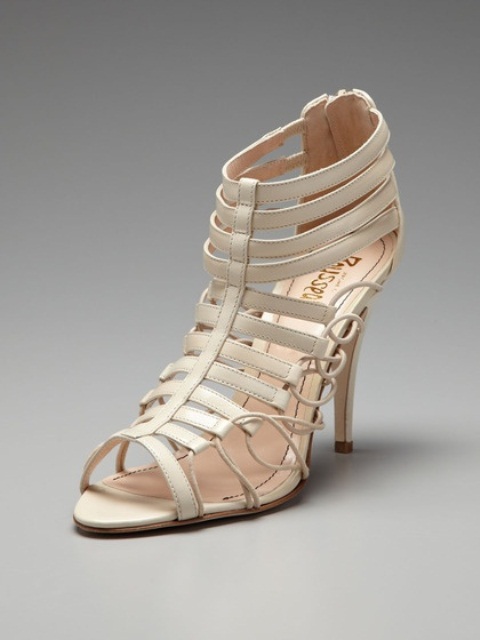 sexy strappy and lace up high heels will make a fashion statement in your bridal look