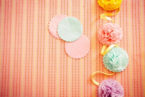 Colorful And Easy DIY Pom Pom Wedding Backdrop
