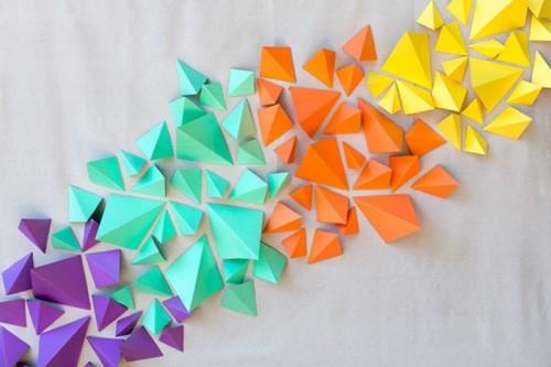 Colorful Diy Geometric Paper Backdrop