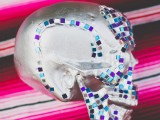 colorful-diy-mosaic-skull-wedding-centerpiece-6