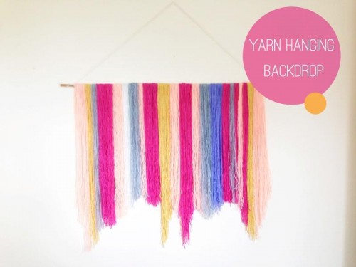 Colorful DIY Yarn Hanging Wedding Backdrop