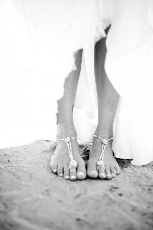 boho beach wedding sandals with beads and mini coins are amazing and you can easily DIY them for your wedding