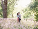 engagement pics taken in a beautiful blooming field are gorgeous and bold and will be very romantic