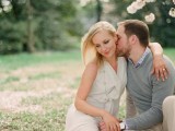 you can get dressed in neutrals to make your engagement pics look more spring-like