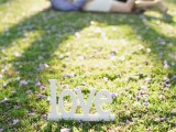if there aren’t any blooms around, you can just put some blooms on the grass and add letters you want