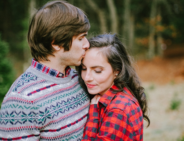 Picture Of cozy and intimate christmas tree farm love shoot  4