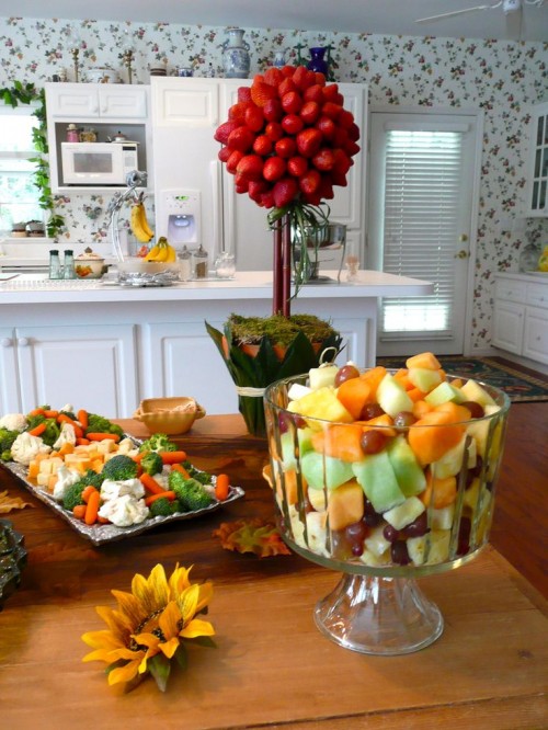 fresh fall veggies and fruits are perfect and healthy treats for a fall bridal shower