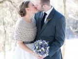 a neutral knit cover up is a great idea for cold weather weddings, you can even DIY one yourself and personalize it as you like