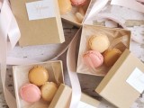 boxes with various macarons will always be a good idea for a wedding favor, for any wedding theme and season