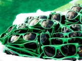 sunglasses in bright frames are nice and simple wedding favors for a summer wedding, they can be worn at it, too