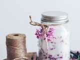 bath salts with lilac are cool and unusual wedding favors, they can be DIYed by the couple themselves
