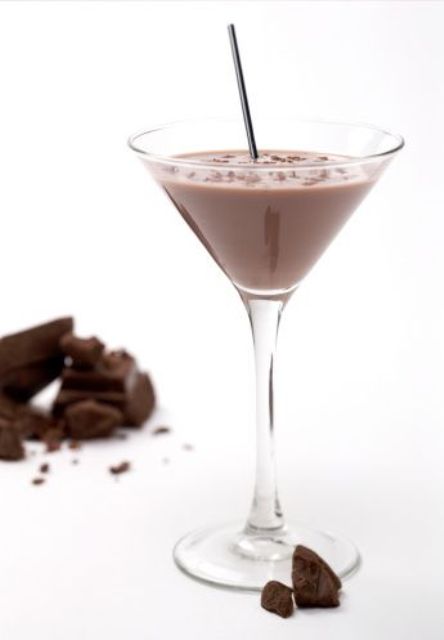 a chocolate cocktail topped with shaved chocolate chocolate is a lovely idea for refined chocolate lovers and fans