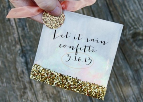 Cute And Shiny DIY Wedding Favor Glitter Confetti Bags
