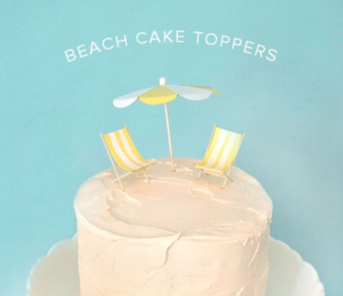 Cute Diy Beach Themed Wedding Cake Toppers