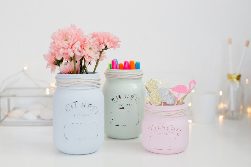 Picture Of cute diy pastel mason jars for your wedding decor  1