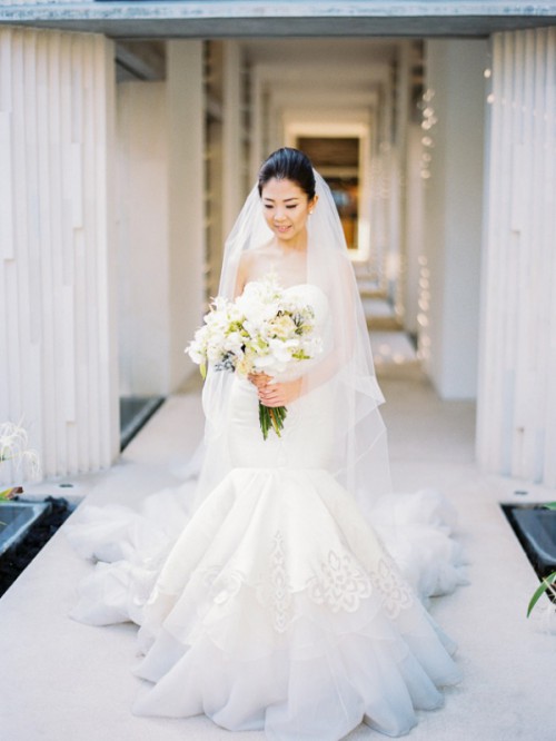 Delicate And Intimate All White Bali Wedding