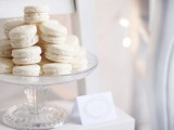 white vanilla macarons are a perfect addition to your dessert table or even a substitution to your wedding cake