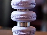 lilac macarons showing off stacked rings are amazing for any wedding, they can be rocked anywhere and anytime