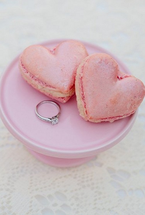 pink heart-shaped macarons are amazing for any romantic wedding, they can be given as wedding favors or as wedding desserts