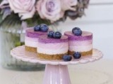 mini blueberry cheesecakes topped with blueberries are a very trendy idea and are perfect for those who don’t like excessively sweet desserts
