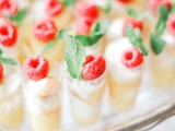 mini shortcakes topped with raspberries and fresh mint are refreshing and delicious, great for spring and summer