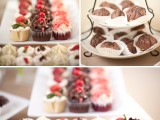 chocolate petit fours, cupcakes with icing and fresh berries, a variety of shortcakes are all you need