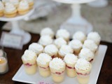 strawberry shortcake shooters with whipped cream on top are a delicious and classic mini dessert