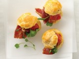 puff pastry stuffed with smoked meat and herbs is a hearty appetizer idea