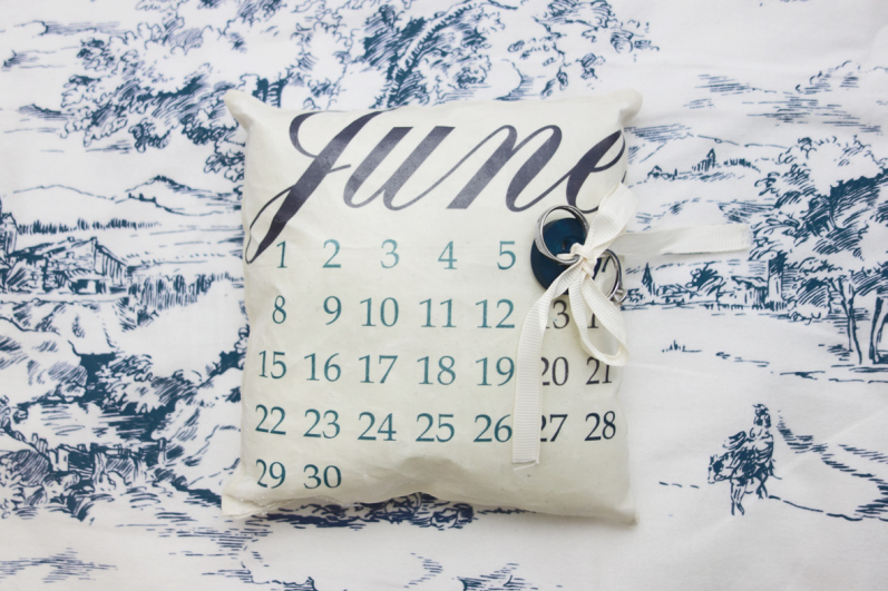 Picture Of diy calendar ring pillow with your wedding date  7
