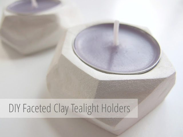 Diy Faceted Clay Tealight Holders