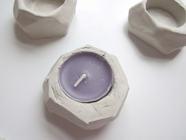 Diy Faceted Clay Tealight Holders