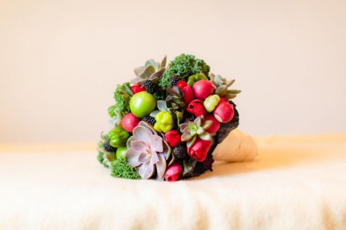 Diy Fruit And Vegetable Bouquet For A Rustic Wedding