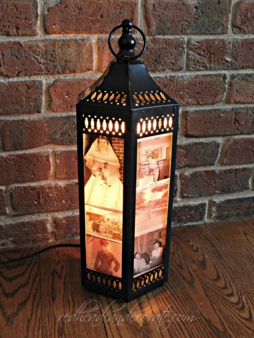 Diy Photo Lantern For Reception Tables