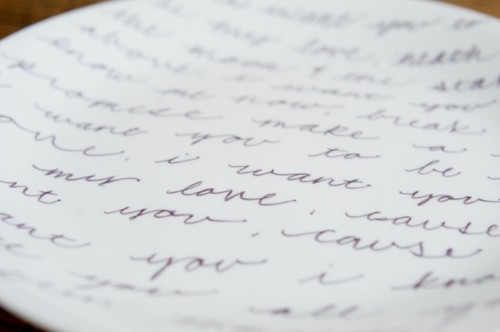 Diy Romantic Handwritten Plates
